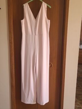 Karl Lagerfeld Pale Pink Wide Leg Jumpsuit